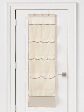 15 Pocket Over-the-Door Hanging Shoe Storage - Tan